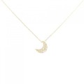 K18YG ムーン ダイヤモンド ネックレス 0.05CT