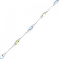 K18WG カラーストーン ブレスレット