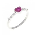 K18WG ハート ルビー リング 0.44CT