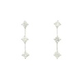 K14WG スリーストーン ダイヤモンド ピアス 0.30CT