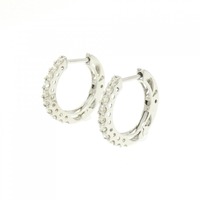 K18WG フープ ダイヤモンド ピアス 0.50CT