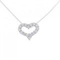 PT/K18WG ハート ダイヤモンド ネックレス 0.30CT