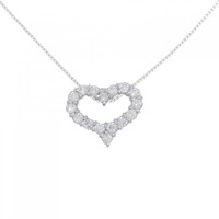 PT/K18WG ハート ダイヤモンド ネックレス 0.30CT