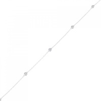 K18WG ダイヤモンド アンクレット 0.25CT