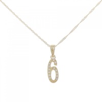 K18YG ナンバー6 ダイヤモンド ネックレス 0.07CT