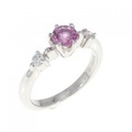 PT サファイヤ リング 0.36CT 拡散処理未検査