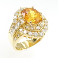 K18YG サファイヤ リング 3.14CT