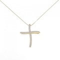 K18YG クロス ダイヤモンド ネックレス 0.94CT