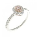 PT/K18PG ダイヤモンド リング 0.033CT FLP SI2 クッションカット