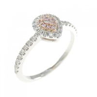 PT/K18PG ダイヤモンド リング 0.033CT FLP SI2 クッションカット