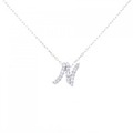 K18WG イニシャルN ダイヤモンド ネックレス 0.20CT