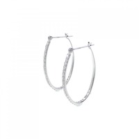 K18WG フープ ダイヤモンド ピアス 0.50CT