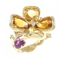 シャネル フラワー シトリン リング