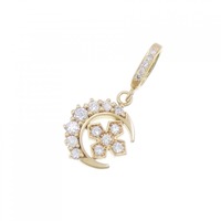 ローリーロドキン ムーン×クロス ダイヤモンド ペンダント 0.55CT