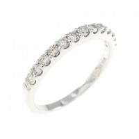 K18WG ハーフエタニティ ダイヤモンド リング 0.31CT