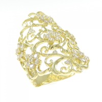 K18YG フラワー ダイヤモンド リング 1.10CT