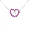 750WG ハート ルビー ネックレス 0.77CT