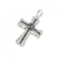 K18WG/K18BG クロス ダイヤモンド ペンダント 0.93CT