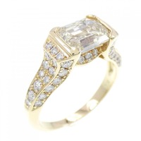 K18YG ダイヤモンド リング 1.609CT VLY VS2 エメラルドカット