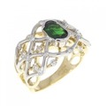 K18YG/PT グリーンガーネット リング 0.89CT