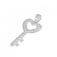 K18WG キー ダイヤモンド ペンダント 0.36CT
