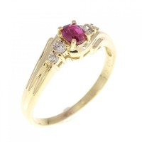K18YG ルビー リング 0.25CT
