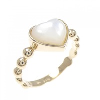 K18YG ハート マザーオブパール リング