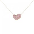 K18PG ハート サファイヤ ネックレス 0.85CT 拡散処理未検査