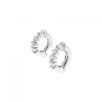 K18WG フープ ダイヤモンド イヤリング 0.20CT