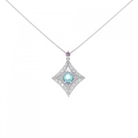 K18WG パライバトルマリン ネックレス 0.19CT
