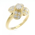K18YG フラワー ダイヤモンド リング 0.20CT
