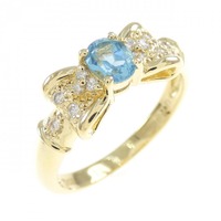 K18YG リボン ブルートパーズ リング