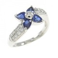PT フラワー サファイヤ リング 0.96CT