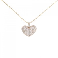 750PG/K18 ハート ダイヤモンド ネックレス 1.08CT