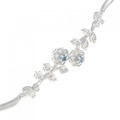 K18WG フラワー ダイヤモンド ブレスレット 0.50CT
