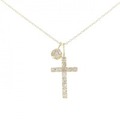 K18YG 2WAY クロス ダイヤモンド ネックレス 0.3CT