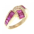 K18YG ルビー リング 2.50CT