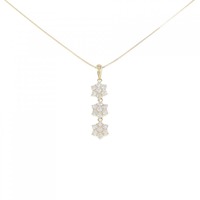 K18YG フラワー ダイヤモンド ネックレス 0.57CT