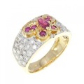 K18YG/K18WG ルビー リング 0.38CT