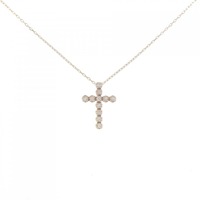 K18PG クロス ダイヤモンド ネックレス 0.10CT