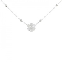 K18WG フラワー ダイヤモンド ネックレス 0.50CT
