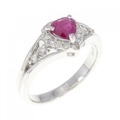 K18WG ルビー リング 0.40CT