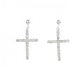 K18WG クロス ダイヤモンド ピアス 0.26CT