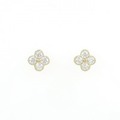 【新品】K18YG フラワー ダイヤモンド ピアス 0.50CT