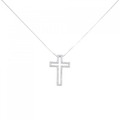 K18WG クロス ダイヤモンド ネックレス 0.26CT