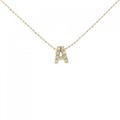 K18YG イニシャルA ダイヤモンド ネックレス 0.05CT