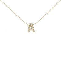 K18YG イニシャルA ダイヤモンド ネックレス 0.05CT