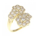 K18YG フラワー ダイヤモンド リング 1.52CT