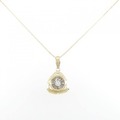 K18YG/PT ダイヤモンド ネックレス 0.11CT
