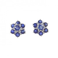 PT フラワー サファイヤ ピアス 1.76CT